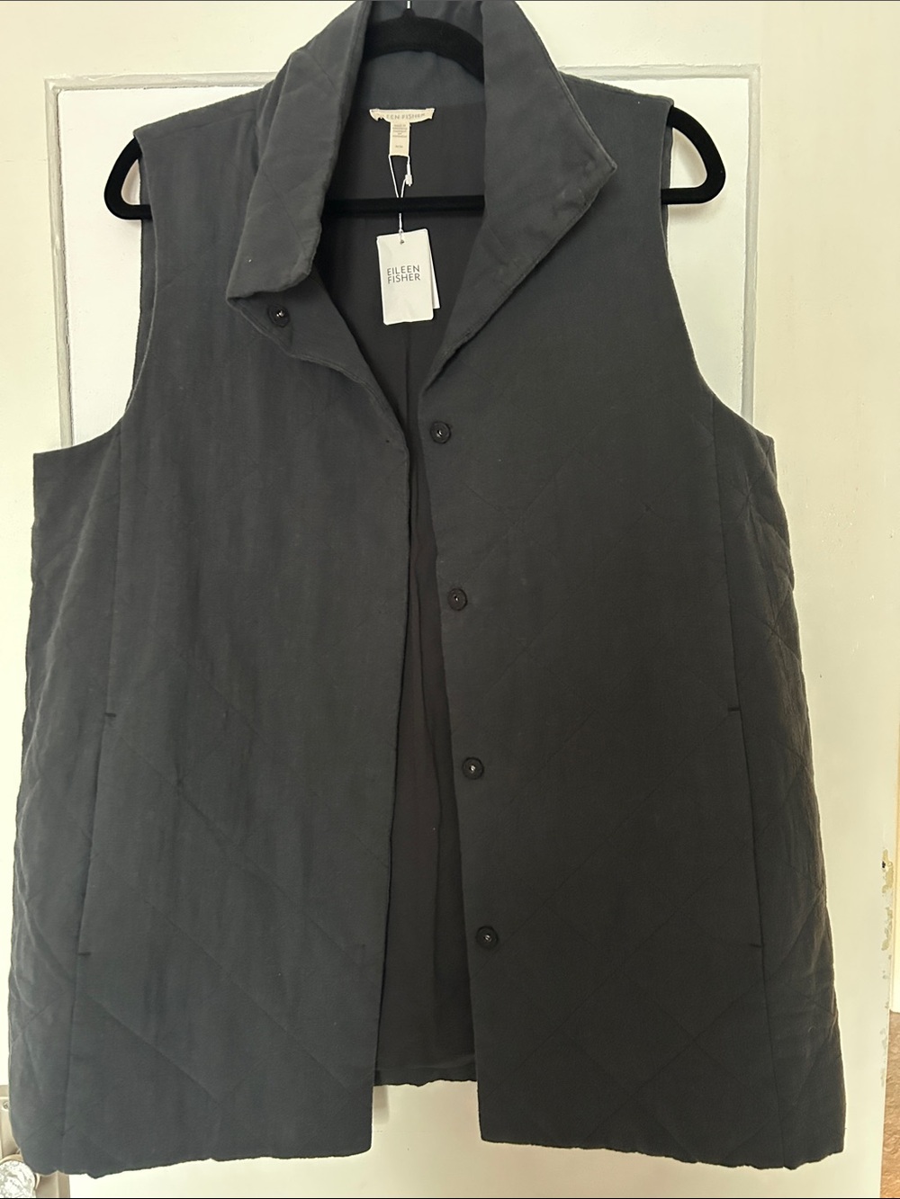 Eileen Fisher Stand Collar Jacket in Graphite- brand new with tags